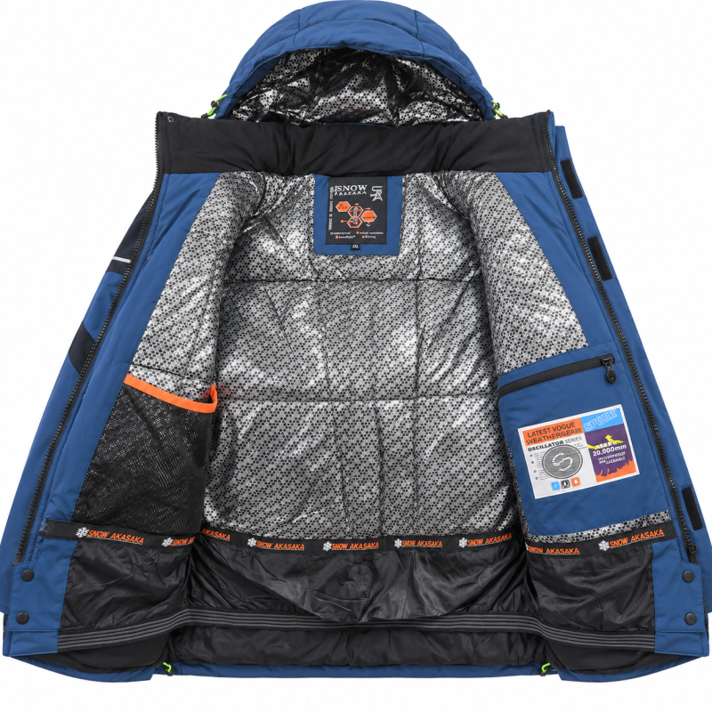 Термокуртка зимняя Snow мужская M-3XL мембранная Omni-Heat,XXL, Синий