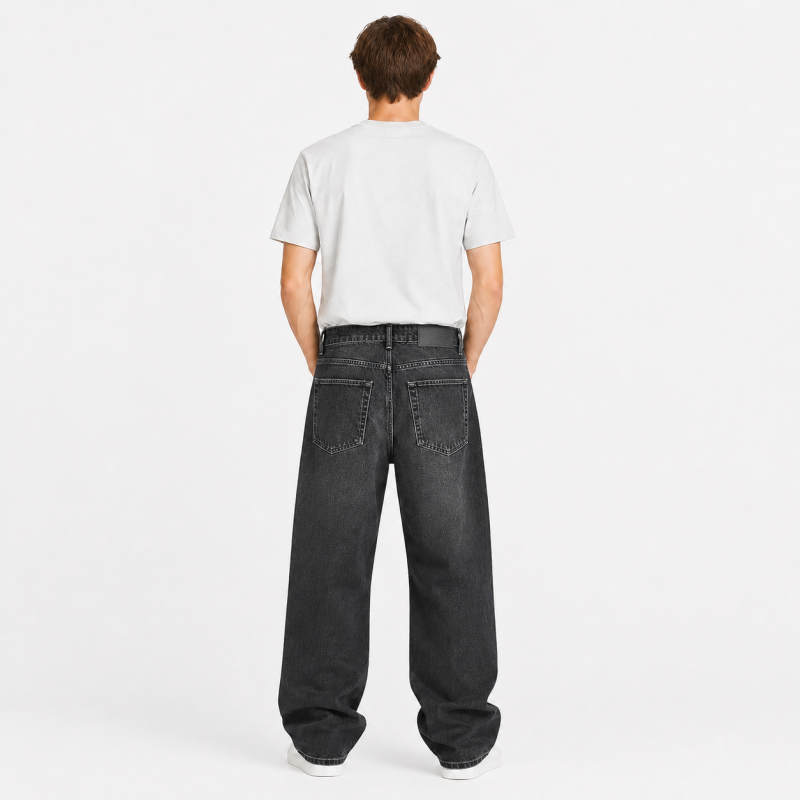 Джинсы широкие Difransel baggy мужские 100% коттон,31   Графитовый винтаж