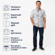 Чоловіча сорочка Gold Golf Man льон бавовна короткий рукав XL-5XL,4XL, Білий з сірим
