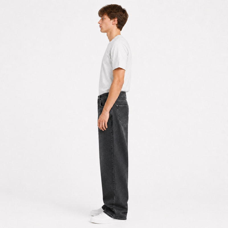 Джинсы широкие Difransel baggy мужские 100% коттон,34   Графитовый винтаж