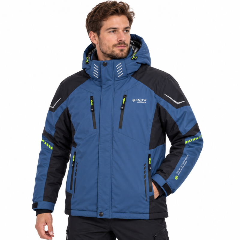 Термокуртка зимняя Snow мужская M-3XL мембранная Omni-Heat,XXXL, Синий