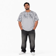 Футболка Red Down чоловіча 6XL-9XL бавовняна великого розміру, 8XL, Світло-сірий