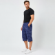 Бриджі чоловічі Sport великі розміри 2XL-6XL карго в клітинку, Синій, XXL