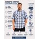 Чоловіча сорочка Gold Golf Man в клітинку зі 100% бавовни з коротким рукавом, XL, Білий з синім