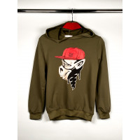 Худи Musti с принтом для мальчика 5-11 лет, 128, Хаки