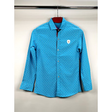 Рубашка FIRST KIDS с длинным рукавом 134-152 арт.094, Голубой, 152