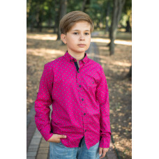 Подростковая рубашка Bold для мальчика 8–16 лет, хлопок с эластаном,Коралловый 134