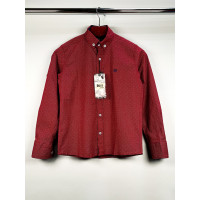 Подростковая рубашка Bold для мальчика 8–16 лет, хлопок с эластаном, Бордовий 158