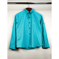 Рубашка для мальчика Bold с длинным рукавом трансформер, хлопок, Бирюзовый 164