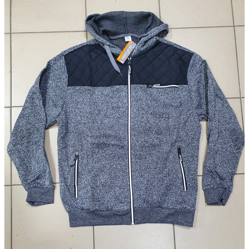 Батник Zip-худи Blue Jeans мужской теплый на молнии с флисом, размеры M–4XL,XXXL, Серый