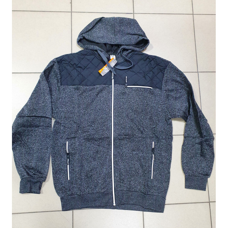 Батник Zip-худи Blue Jeans мужской теплый на молнии с флисом, размеры M–4XL,XL, Темно-серый