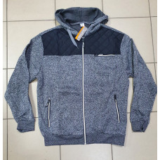 Батник Zip-худи Blue Jeans мужской теплый на молнии с флисом, размеры M–4XL,M, Серый