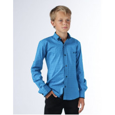 Рубашка для мальчика Bold с длинным рукавом трансформер, хлопок, Голубой, 134