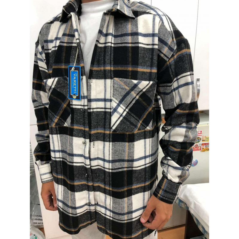 Рубашка теплая мужская VARETTI Оверсайз , XXL, Коричневый