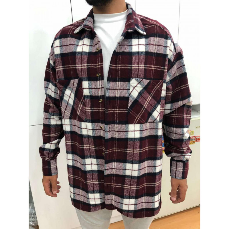 Рубашка теплая мужская VARETTI Оверсайз , M, Темно-синий