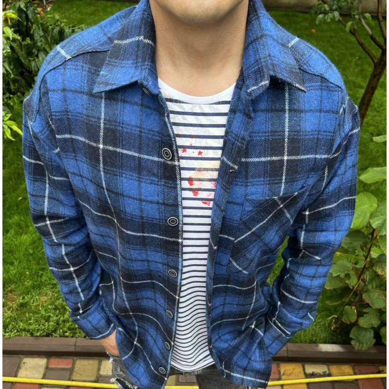 Рубашка теплая мужская VARETTI Оверсайз , M, Хаки