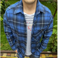 Рубашка теплая мужская VARETTI Оверсайз , XL, Синий