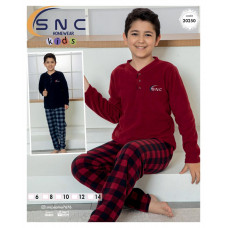 Пижама теплая SNC для мальчика 4-12 лет флис арт.1023, Цвет Черный, Размер  одежды подросток (по росту) 116