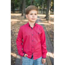 Рубашка для мальчика Bold с длинным рукавом трансформер, хлопок, Красный 134