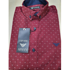 Рубашка  с длинным рукавом БОРДО принт арт.104, Бордо, 140