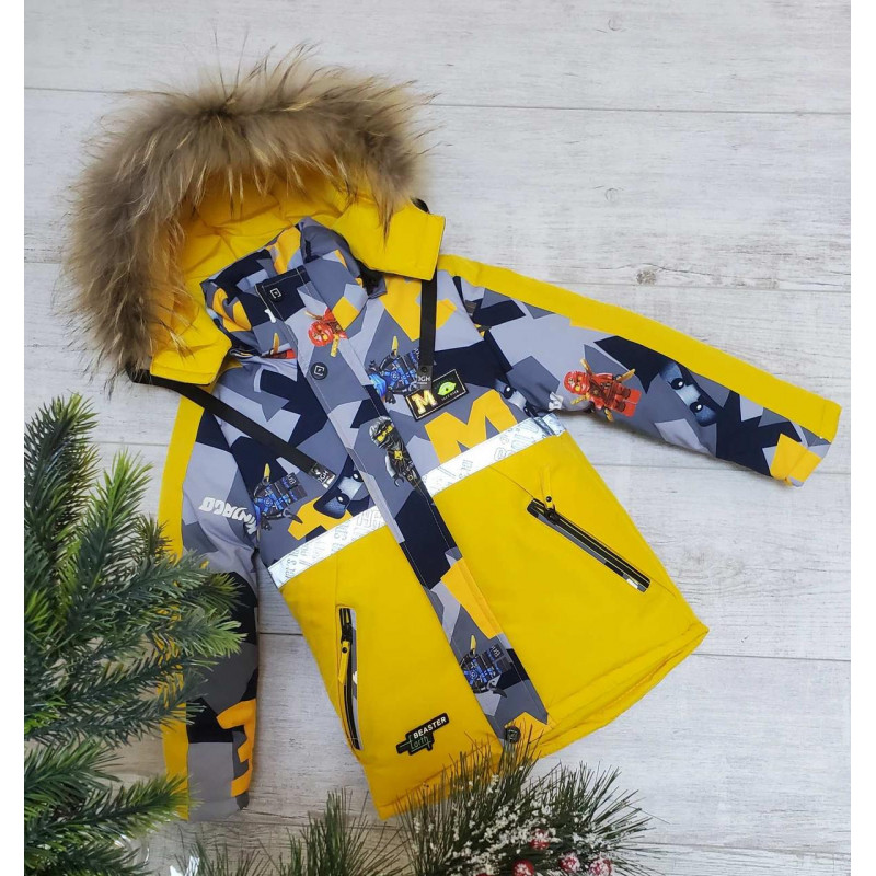 Куртка зимняя для мальчика 3-7 лет ZLNS  арт.1051, Цвет Красный, Размер детской одежды (по росту) 98