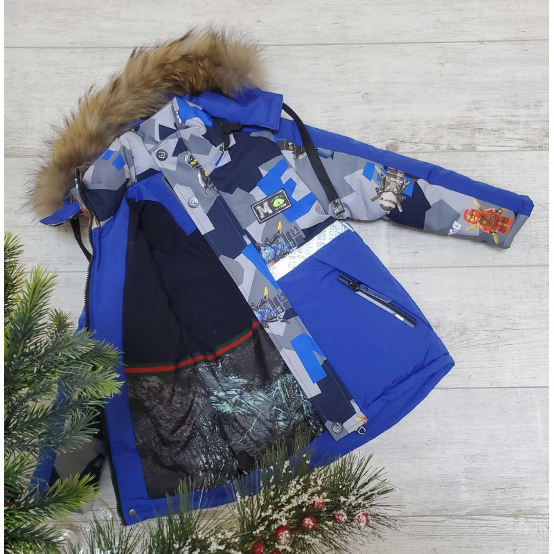 Куртка зимняя для мальчика 3-7 лет ZLNS  арт.1051, Цвет Красный, Размер детской одежды (по росту) 98