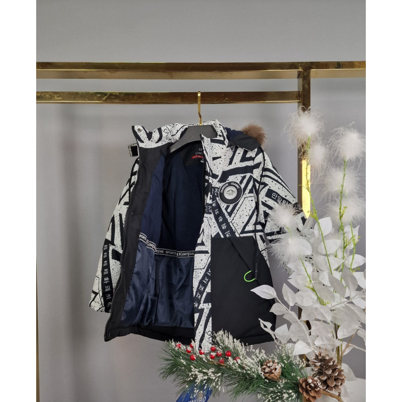 Куртка зимняя LIWUBO для мальчика 7-11 лет арт.1078, Белый, 140