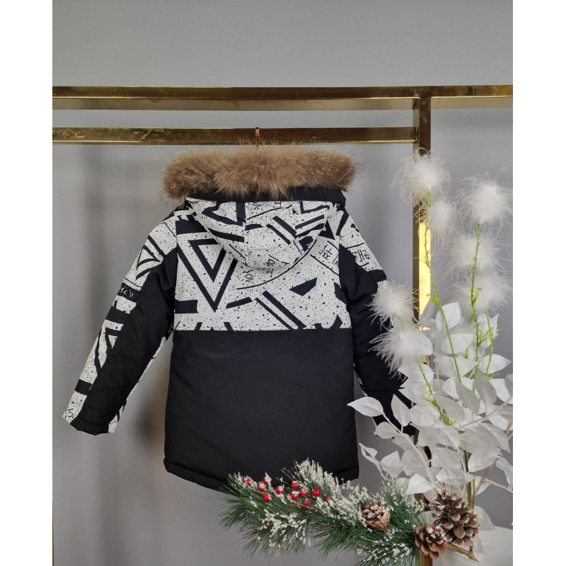 Куртка зимняя LIWUBO для мальчика 7-11 лет арт.1078, Белый, 140