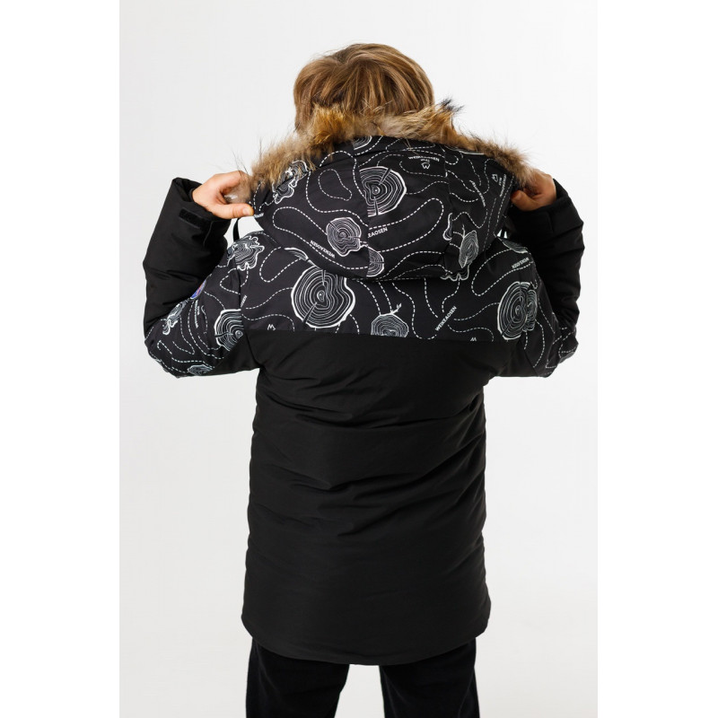 Куртка зимняя для мальчика 9-13 лет WKAS  , Черный с красным, 158