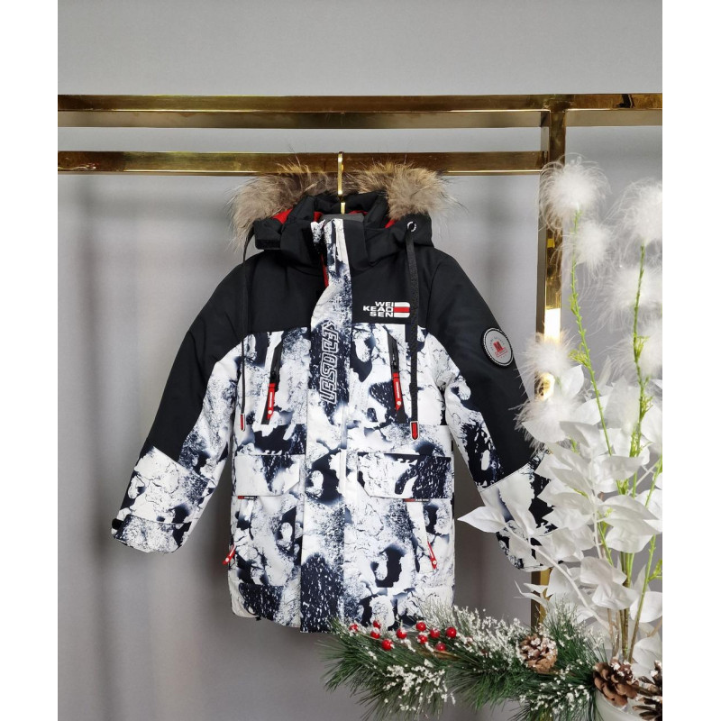 Куртка зимова довга WKAS для хлопчика 5-10 років арт.1133, Салатовий, 104