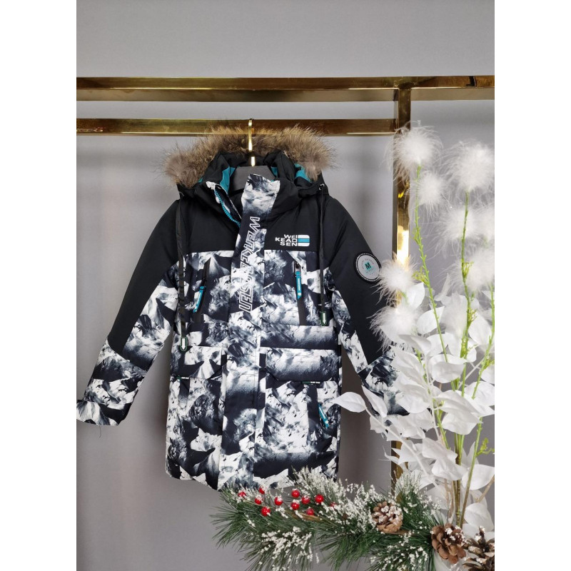 Куртка зимова довга WKAS для хлопчика 5-10 років арт.1133, Зелений, 110