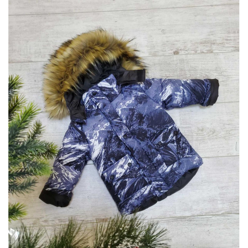 Куртка зимняя для мальчика 1-3 лет Delfin Ka  арт.1168, Синий, 80