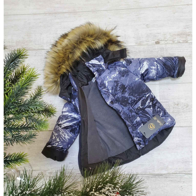 Куртка зимняя для мальчика 1-3 лет Delfin Ka  арт.1168, Синий, 80