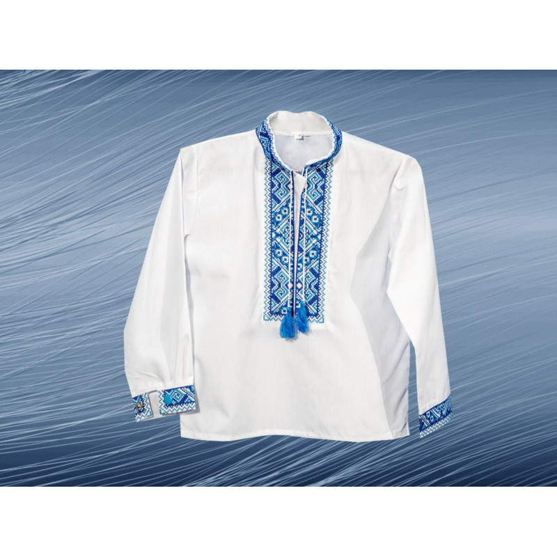 Вышиванка для мальчика 1–5 лет, Козачек ,хлопковая ткань, 86, Белый с красным