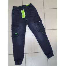 Джогери джинси карго для хлопчика SEAGUL 5-11 років арт.1199, Розмір дитячого одягу (за зростанням) 122, Колір Чорний