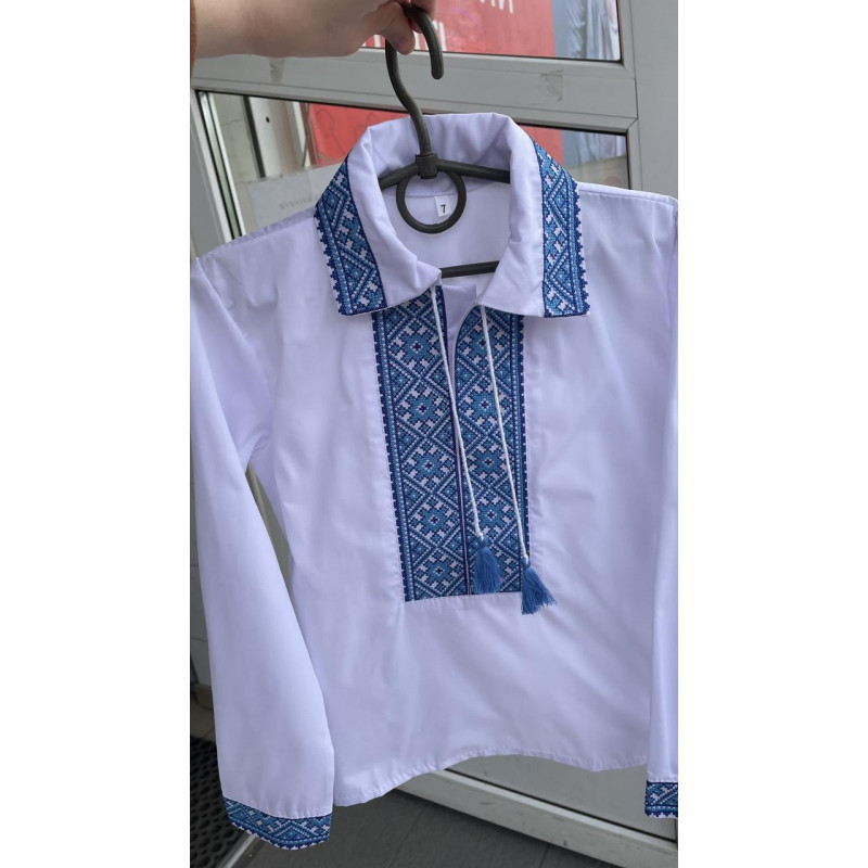 Вышиванка с длинным рукавом 6-12 лет арт.1359, 152, Красный