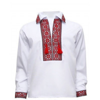 Вышиванка с длинным рукавом 6-12 лет арт.1359, 152, Красный