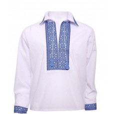 Вышиванка с длинным рукавом 6-12 лет арт.1359, 122, Голубой