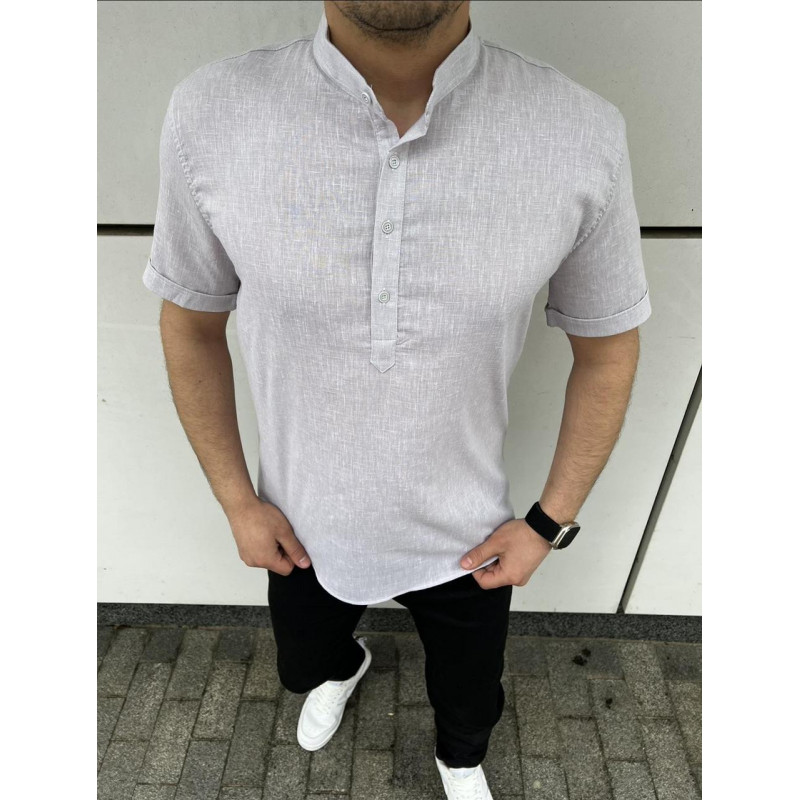 Рубашка ЛЕН мужская ARMA  M-XXL , L, Светло-серый