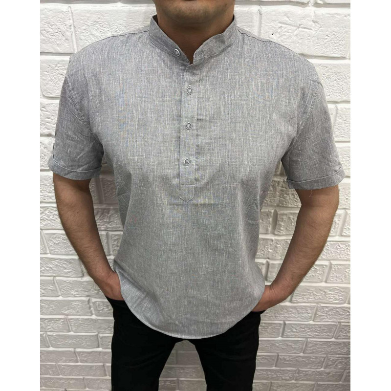 Рубашка ЛЕН мужская ARMA  M-XXL , L, Светло-серый