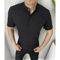 Рубашка  мужская Varetti короткий рукав , XL, Черный