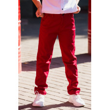 Брюки MUSTI для мальчика 7-11 лет , Бордовый, 128