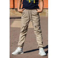 Брюки-джогеры MUSTI для мальчика 7-16 лет , Бежевый, 170