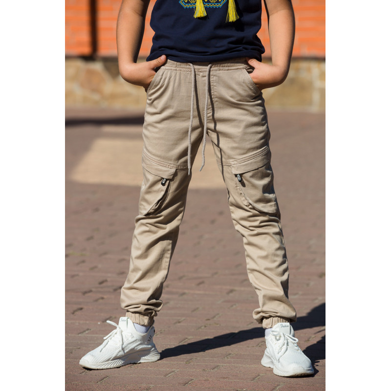 Брюки-джогеры MUSTI для мальчика 7-16 лет , Цвет Хаки, Размер  одежды подросток (по росту) 122