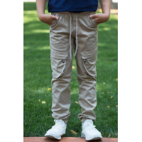 Брюки-джогеры MUSTI для мальчика 7-16 лет , Светло-серый, 122