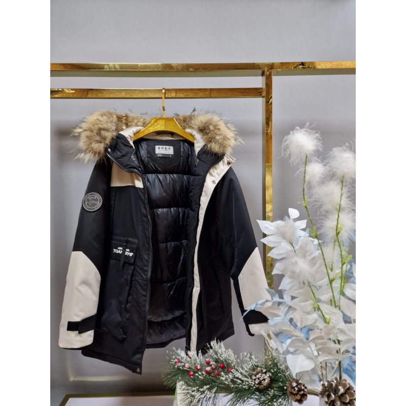 Куртка зимняя TH&TY для подростка 12-18 лет арт.1479, Черный, 158