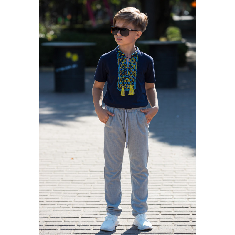 Вышиванка  Kosar для мальчика 2-13 лет с коротким рукавом