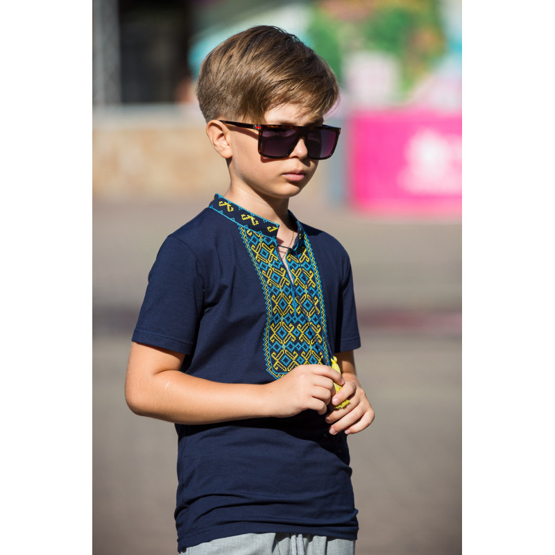 Вышиванка  Kosar для мальчика 2-13 лет с коротким рукавом