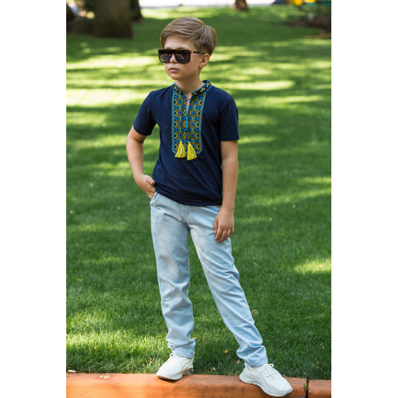 Вышиванка  Kosar для мальчика 2-13 лет с коротким рукавом