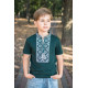 Вышиванка  Kosar для мальчика 2-16 лет с коротким рукавом , 146, Изумрудный